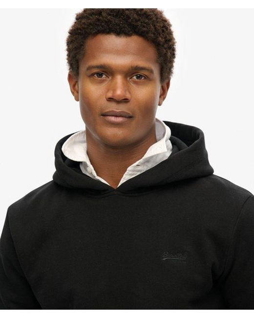 Superdry Black & Co Essential Logo Half Brushed Hoodie for men