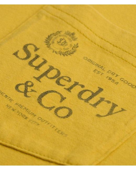 Superdry Yellow & Co Company Logo Relaxed Pocket T-shirt for men