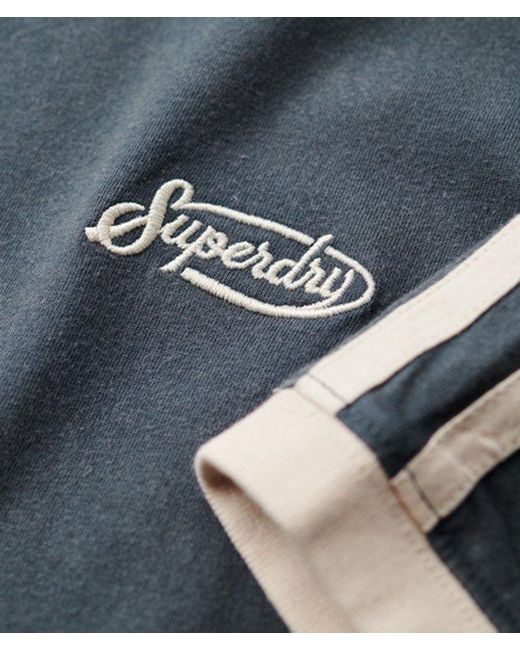 Superdry Blue & Co Essential Logo Retro Striped Crew Neck T-shirt for men
