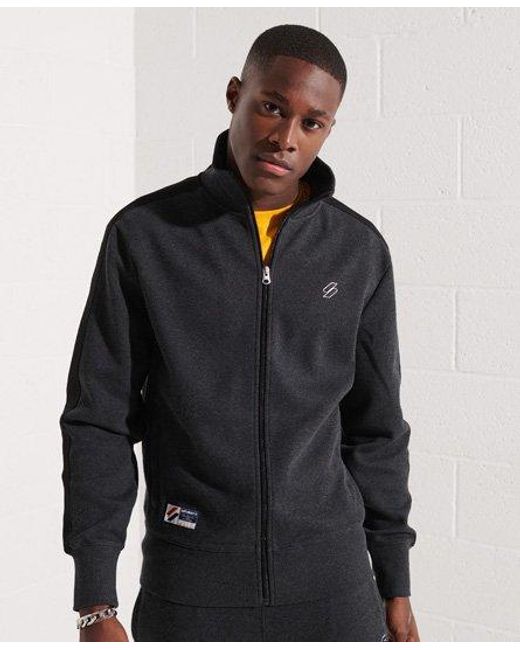 Superdry Black Code Track Jacket Darkest Charcoal Marl for men
