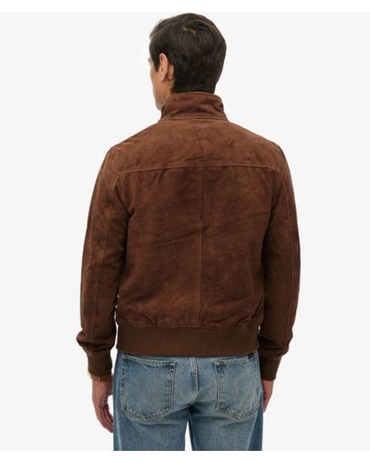 Superdry Blue & Co Modern Leather Sports Jacket for men