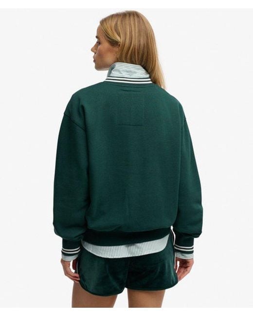 Superdry Green & Co Country Club Loose V-neck Sweatshirt