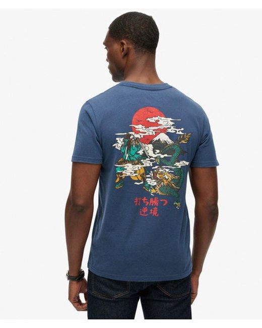 Superdry Blue & Co Vintage Logo Tokyo Relaxed T-shirt for men