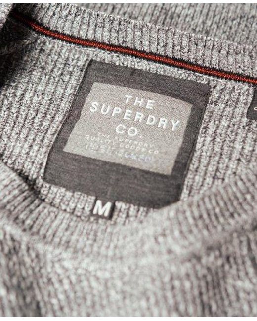 Superdry Gray University Liner Crew Jumper Granite Grit for men