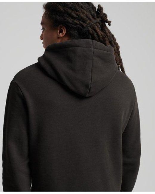 Superdry Black Script Style Workwear Hoodie Bison for men