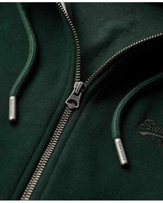 Superdry Green Essential Logo Zip Hoodie for men