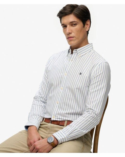 Superdry Gray & Co Preppy Oxford Long Sleeve Shirt for men