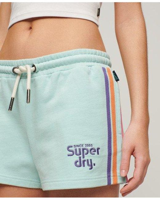 Superdry Blue Rainbow Side Stripe Logo Shorts