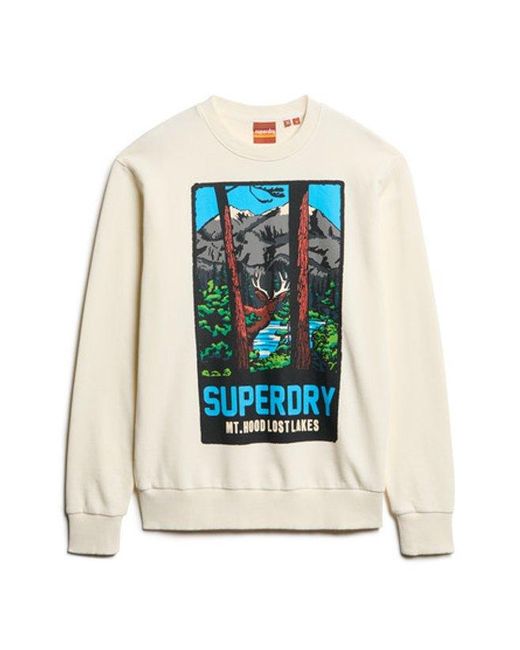 Superdry Natural & Co Travel Postcard Graphic Crew Sweatshirt for men