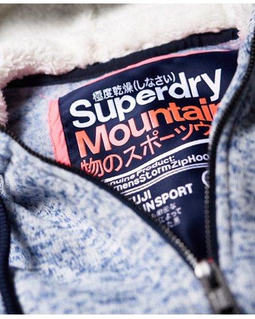 Superdry Blue Storm Zip Hoodie Penn Marl
