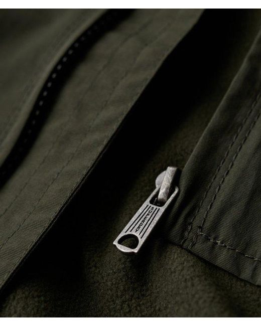 Superdry Black Oversized Surplus Nylon Hooded Bomber Jacket