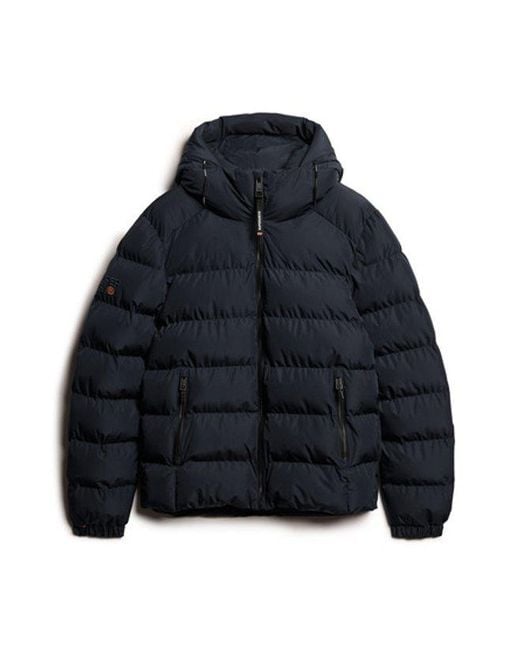 Superdry Black & Co Hooded Sports Puffer Jacket for men