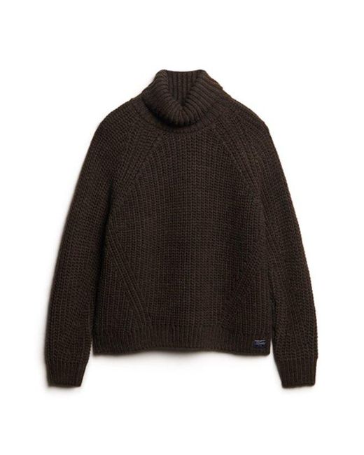 Superdry Black & Co Slouchy Stitch Roll Neck Knit
