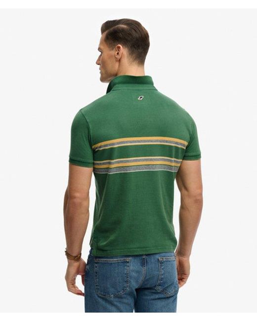 Superdry Green & Co Vintage Stripe Jersey Polo Shirt for men