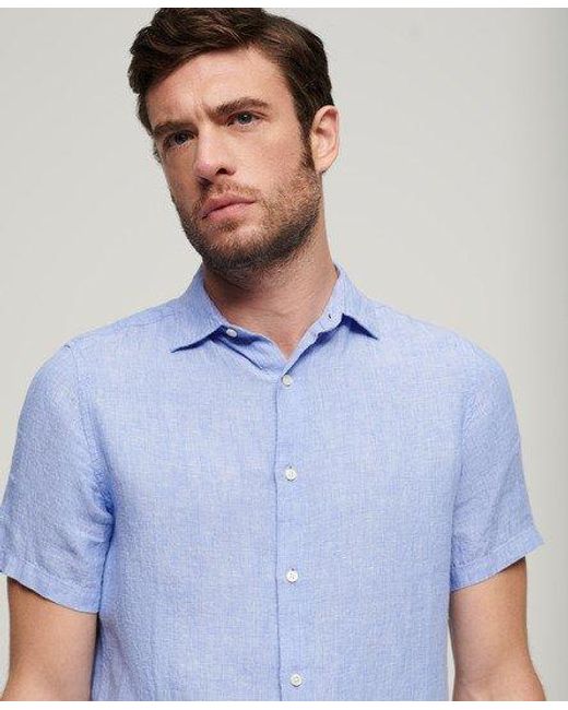 Superdry Blue Studios Casual Linen Shirt for men