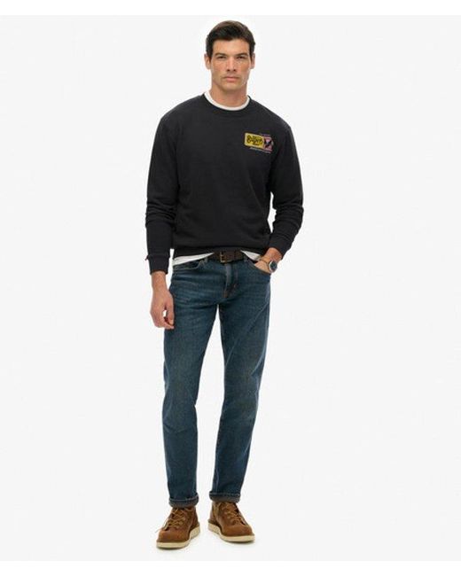 Superdry Black Service Supply Loose Sweatshirt for men