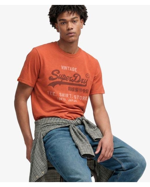 Superdry Red & Co Vintage Logo Heritage Relaxed T-shirt for men