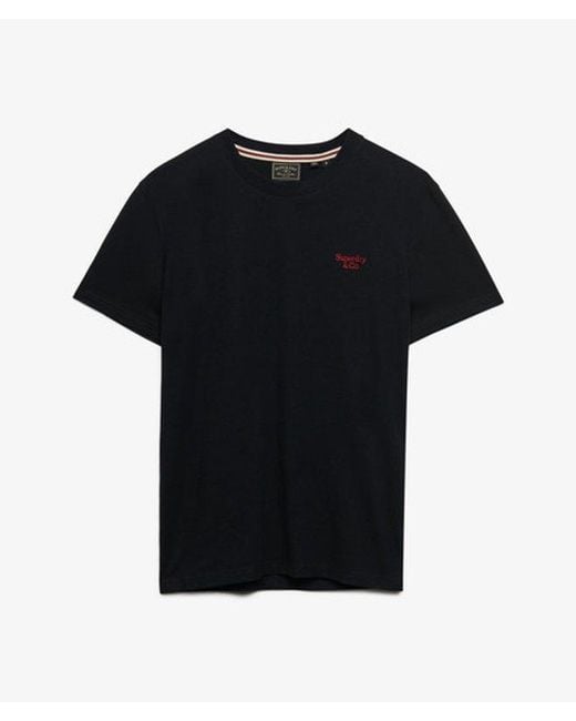 Superdry Black & Co Essential Serif Logo Embroidered T-shirt for men
