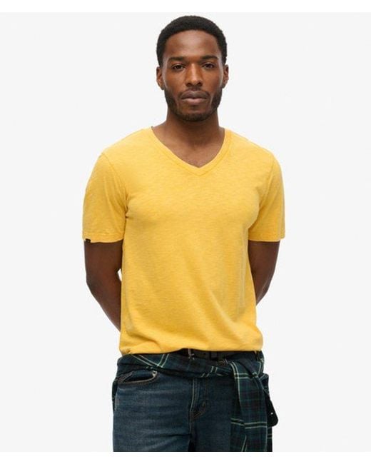 Superdry Yellow & Co V-neck Slub Short Sleeve T-shirt for men