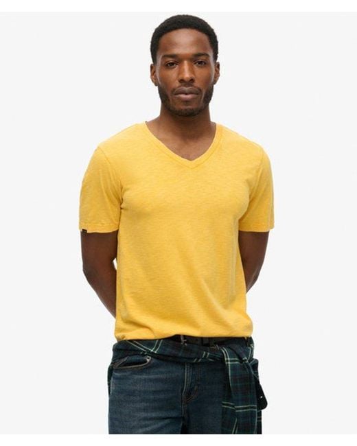 Superdry Yellow & Co V-neck Slub Short Sleeve T-shirt for men