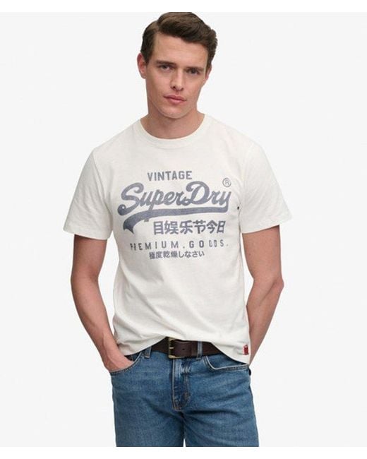 Superdry White Vintage Logo Classic T-Shirt for men