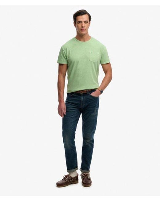 Superdry Green & Co Classic Cotton Linen Pocket T-shirt for men