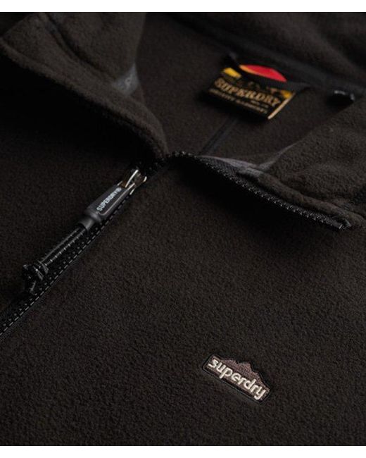 Superdry Black & Co Classic Embroidered Logo Polar Fleece Full Zip Jacket