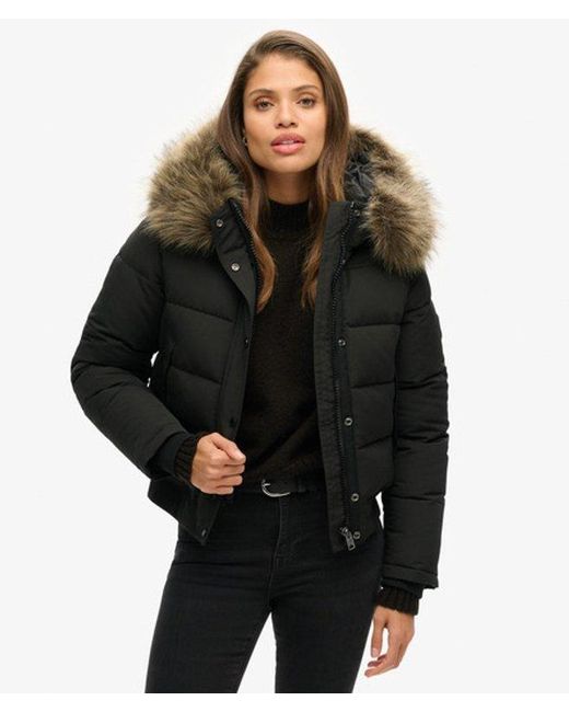 Superdry Black & Co Everest Slim Fit Hooded Bomber Jacket