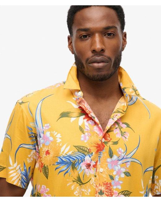Superdry Orange Hawaiian Shirt for men