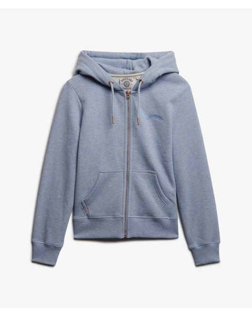 Superdry Essential Logo Hoodie Met Rits in het Blue