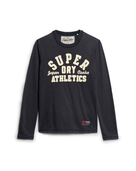 Superdry Black & Co Vintage Athletic Long Sleeve Top for men