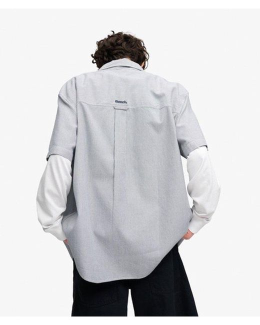 Superdry Gray Bench X & Co Bench Mechanic Short Sleeve Boxy Shirt for men