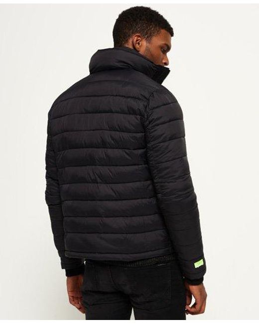 Superdry Black Fuji Triple Zip Through Jacket /Fluro Lime for men