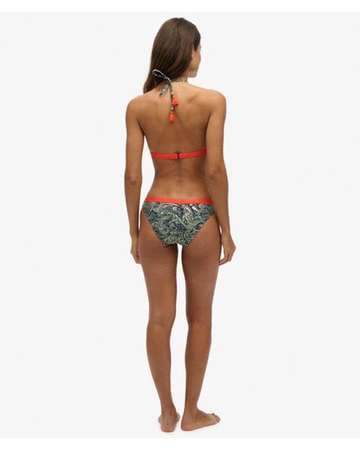 Superdry Brown & Co Print Triangle Bikini Top