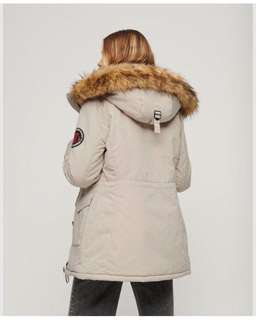 Superdry Natural Everest Faux Fur Hooded Parka Coat