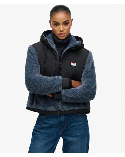 Superdry Black Super Soft Hybrid Full Zip Jacket