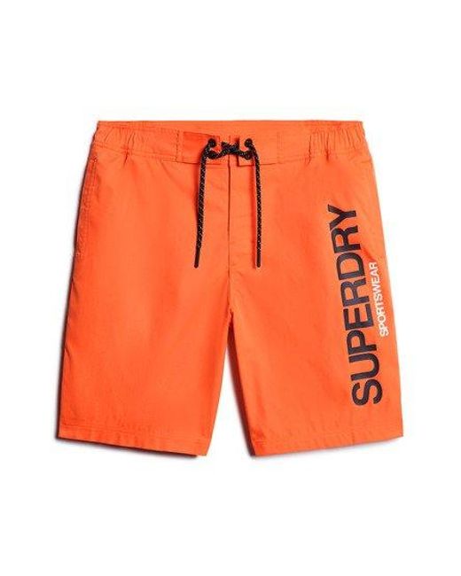 Superdry Red Sportswear Recycled Board Shorts for men