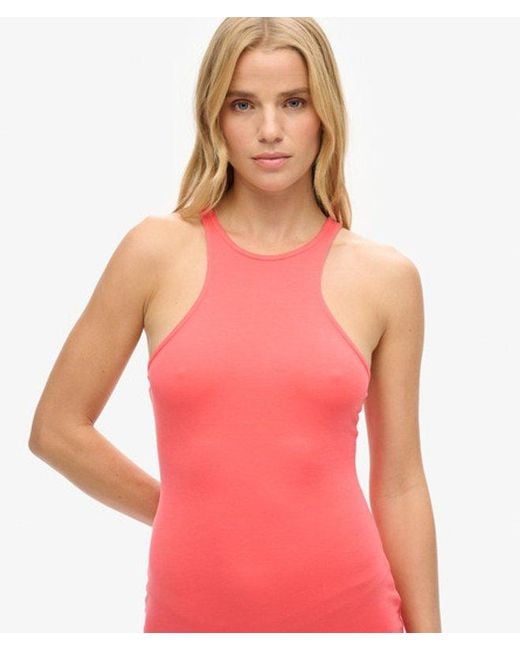 Superdry Red & Co Modal Jersey Racer Sleeveless Mini Dress