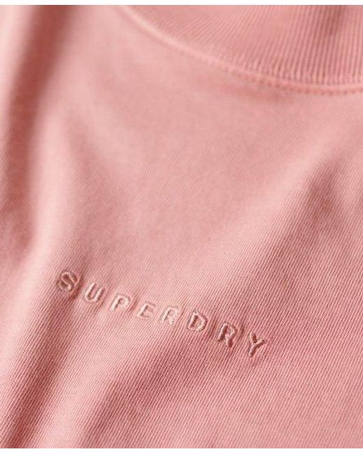 Dames haut droit brodé micro logo Superdry en coloris Pink