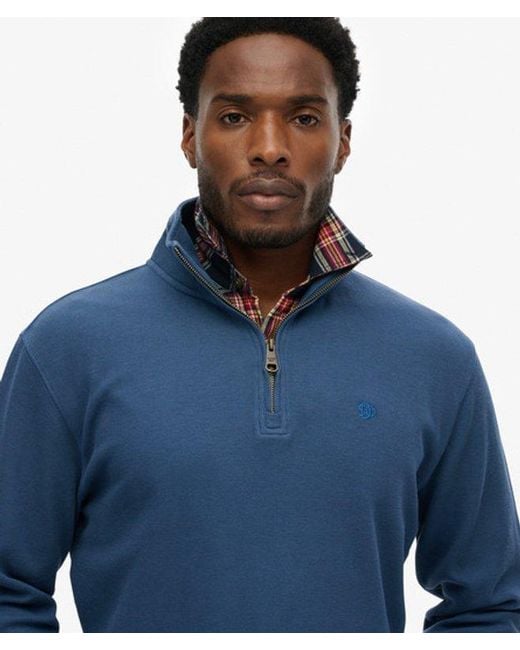 Superdry Blue & Co Ribbed Half Zip Jumper for men