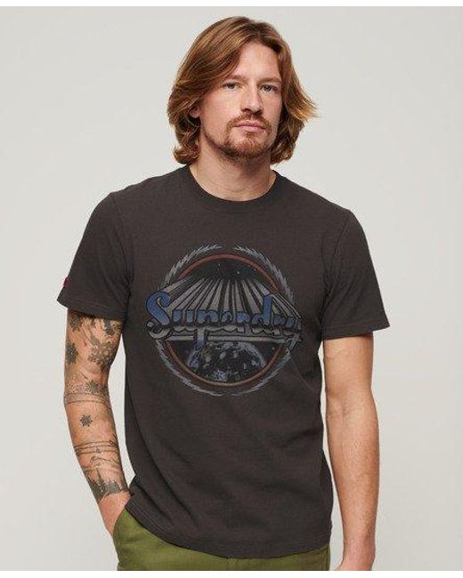 Superdry Black Rock Graphic Band T-shirt for men