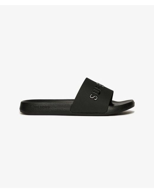 Superdry Black & Co Luxe Logo Pool Sliders