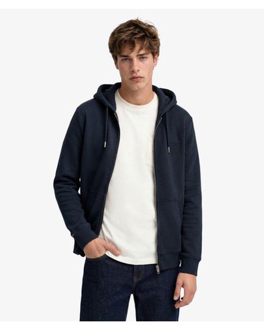 Superdry Blue & Co Essential Logo Zip Hoodie for men