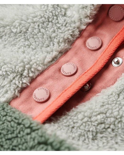 Superdry Super Soft Mash Up Teddyfleece in het Green