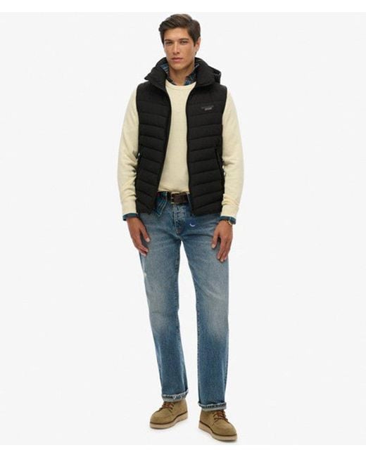 Superdry Black & Co Hooded Fuji Padded Gilet for men