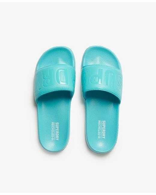 Superdry Vegan Code Core Badslippers in het Blue