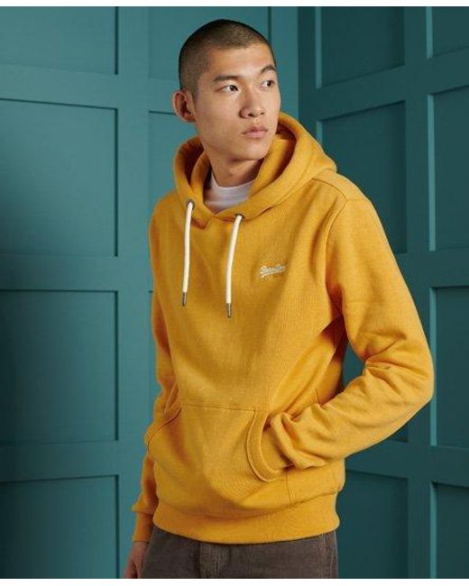 Superdry Fleece Orange Label Classic Hoodie in Yellow for Men - Lyst