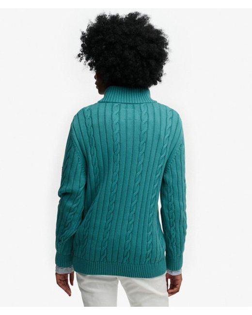 Superdry Blue & Co Slouchy Cable Half Zip Jumper