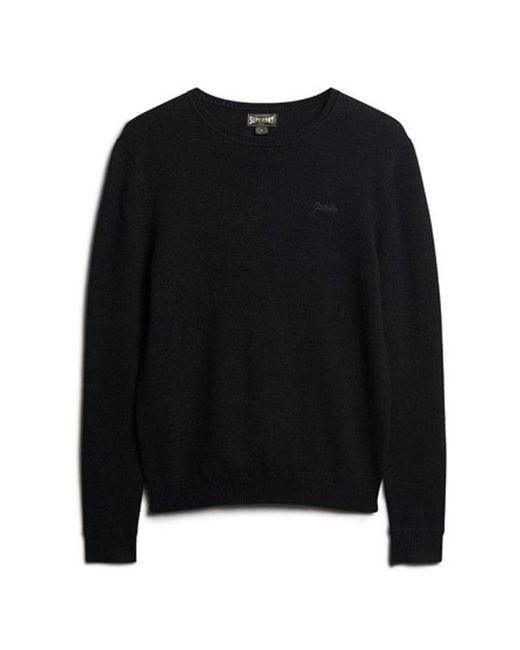 Superdry Black & Co Essential Slim Fit Crew Jumper for men