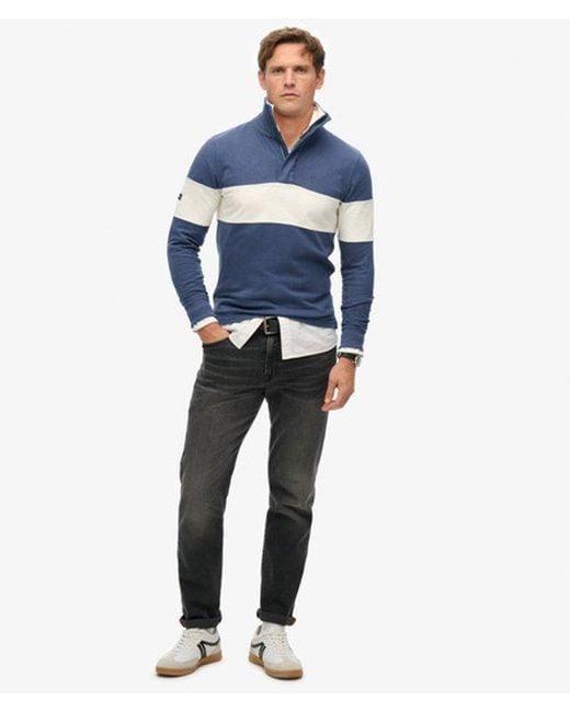 Superdry Blue & Co Classic Rugby Half Zip Top for men